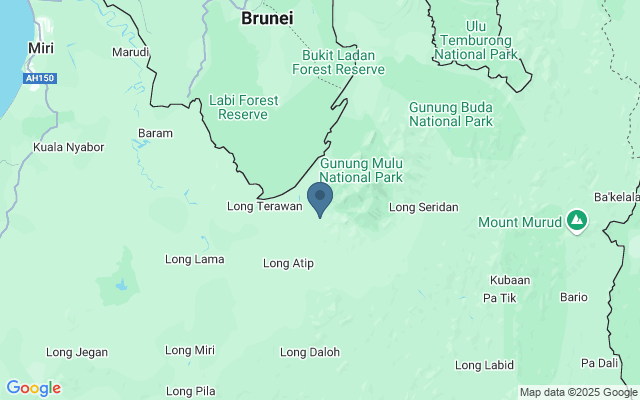 Kaart met locatie Nationaal Park Gunung